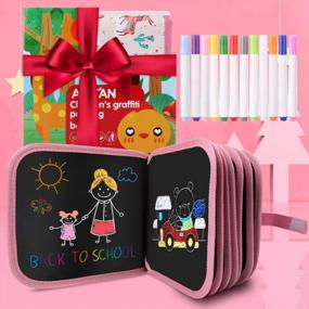 img 4 attached to Leather Drawing Pad Toy For Kids - Erasable Magna Writing Board For Boys And Girls On Road Trips And Flights