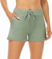 women's running shorts with pockets - gym exercise yoga athletic workout short by icyzone логотип