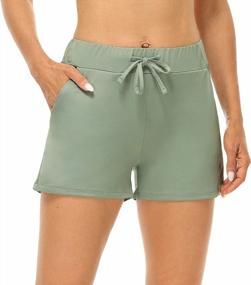 img 4 attached to Women'S Running Shorts With Pockets - Gym Exercise Yoga Athletic Workout Short By Icyzone
