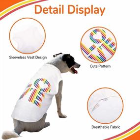 img 2 attached to Удобная хлопковая футболка для собак с рисунком Love - быстросохнущая одежда для собак, кошек и щенков (белый S) от Perferhouse Rainbow