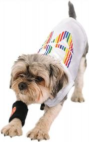 img 3 attached to Удобная хлопковая футболка для собак с рисунком Love - быстросохнущая одежда для собак, кошек и щенков (белый S) от Perferhouse Rainbow