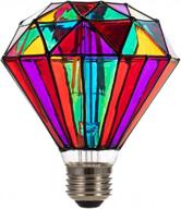 i-shunfa stained glass edison led light bulb , e26 standard base 6 watts heatless g95 globe shape led light bulbs for home party, recreation room,balcony,garden,christmas decoration logo