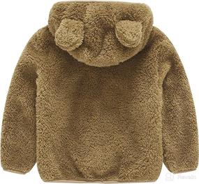 img 1 attached to Cute Bear Ear Toddler Boys Girls Fuzzy Fleece Zip Up Sherpa Hooded Winter Jacket Coat with Long Sleeves, Ideal Outfit