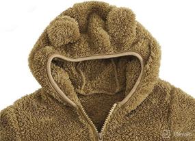 img 2 attached to Cute Bear Ear Toddler Boys Girls Fuzzy Fleece Zip Up Sherpa Hooded Winter Jacket Coat with Long Sleeves, Ideal Outfit