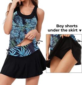 img 1 attached to Summer Mae Tankini Swimdress Control Women's Clothing : Swimsuits & Cover Ups