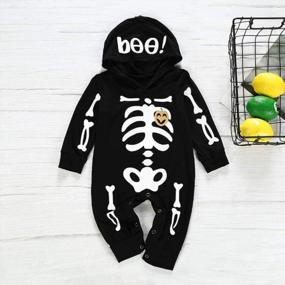 img 3 attached to Halloween Skeleton Romper And Hat Set For Baby Boys And Girls - Adorable Outfit For Newborns