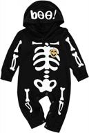 хеллоуинский комбинезон со скелетом и шапка для маленьких мальчиков и девочек - очаровательный наряд для новорожденных логотип