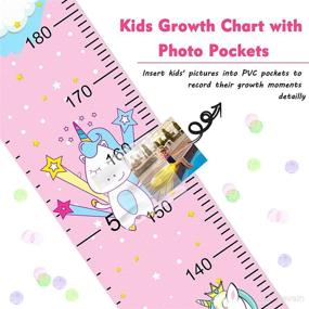 img 3 attached to 📏 Baby Growth Chart with Photo Pockets, Unicorn Dinosaur Hanging Height Measurement Ruler for Kids, Nursery Bedroom Decor for Toddlers Girls Boys (Pink Unicorn #2) - Enhance SEO