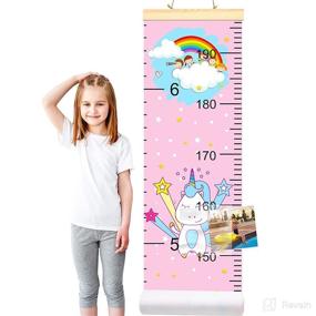 img 4 attached to 📏 Baby Growth Chart with Photo Pockets, Unicorn Dinosaur Hanging Height Measurement Ruler for Kids, Nursery Bedroom Decor for Toddlers Girls Boys (Pink Unicorn #2) - Enhance SEO