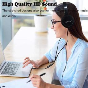 img 1 attached to 🎧 Foldable Lightweight On-Ear Headphones for Kids – Wired Headset with Noise Cancelling Mic, Volume Control, and 3.5mm Jack – Ideal for Online Learning, Study, School, and Travel – Suitable for Girls and Boys – Black