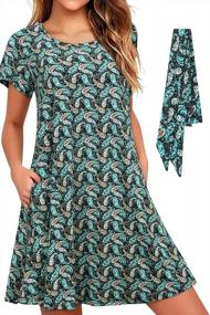 img 4 attached to Women'S Plus Size Tunic Dress With Pockets, Swing T Shirt Loose Dress For Hawaii Holiday Summer, Belt Included