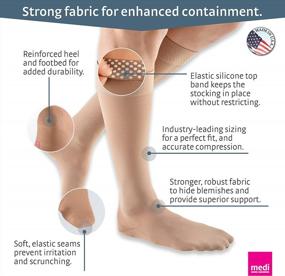 img 3 attached to MediVen Plus Calf High Compression Socks For Men And Women, 20-30 MmHg, With Silicone Topband And Open Toe
