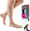 mediven plus calf high compression socks for men and women, 20-30 mmhg, with silicone topband and open toe logo
