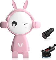 adorable pink phone holder for car: secure mount for iphone 12 pro max, samsung s20 ultra & more! логотип