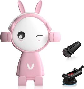 img 4 attached to Adorable Pink Phone Holder for Car: Secure Mount for iPhone 12 Pro Max, Samsung S20 Ultra & More!