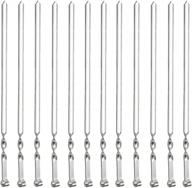 22 inch stainless steel bbq barbecue skewers - 12 pack kabob skewers with nonslip ring handle for shish kebab chicken, shrimp and vegetables logo