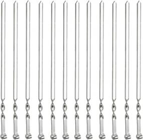 img 4 attached to 22 Inch Stainless Steel BBQ Barbecue Skewers - 12 Pack Kabob Skewers With Nonslip Ring Handle For Shish Kebab Chicken, Shrimp And Vegetables
