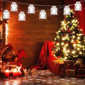 img 2 attached to YUNLIGHTS Snowflake Projector String Lights - 22.6 Ft LED Lantern Projection Christmas Lights For Indoor Outdoor Decorations - Plug In Hanging Lights For Patio Porch Bedroom Party
