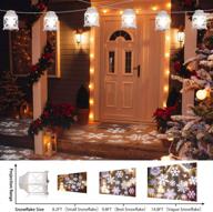 yunlights snowflake projector string lights - 22,6-футовый светодиодный фонарь, проекционные рождественские огни для внутреннего и наружного украшения - подключаемые подвесные светильники для патио, крыльца, спальни, вечеринки логотип