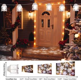 img 4 attached to YUNLIGHTS Snowflake Projector String Lights - 22.6 Ft LED Lantern Projection Christmas Lights For Indoor Outdoor Decorations - Plug In Hanging Lights For Patio Porch Bedroom Party