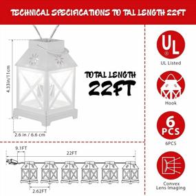 img 3 attached to YUNLIGHTS Snowflake Projector String Lights - 22.6 Ft LED Lantern Projection Christmas Lights For Indoor Outdoor Decorations - Plug In Hanging Lights For Patio Porch Bedroom Party