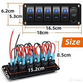 img 1 attached to High-Quality 5 Gang Rocker Switch Panel with 5 Pin ON/Off Toggle Switch, Blue Backlit Aluminum Panel, LED Digital Voltmeter and Dual USB Charger - Ideal for Car, Truck, Boat, Trailer, RV, UTV, and ATV (12V-24V)