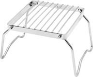 304 stainless steel camp grill with foldable legs - portable, ultralight & durable grate for gas stove | perfect for backpacking/camping/hiking/picnic/traveling/fishing + carry bag! logo