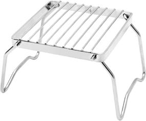 img 4 attached to 304 Stainless Steel Camp Grill With Foldable Legs - Portable, Ultralight & Durable Grate For Gas Stove | Perfect For Backpacking/Camping/Hiking/Picnic/Traveling/Fishing + Carry Bag!