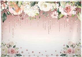 img 4 attached to 🌸 Allenjoy 7x5ft Long-lasting/Soft Cloth Rose Gold Floral Backdrop for Girl Woman Pink Flower Photography Background Bridal Baby Shower Birthday Bachelorette Party Supplies Decoration Banner Photo Booth