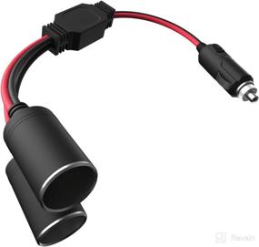 img 4 attached to 🔌 Double the Power: 1 to 2 Car Cigarette Lighter Splitter Adapter - 12V 24V 2-Way Y Adapter Socket with 15A Fuse