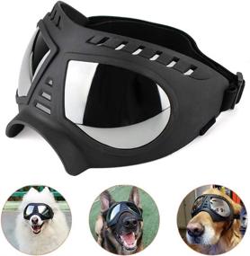 img 3 attached to 🐶 UV Protection Dog Sunglasses - TOTTPED Pet Aviator Shooting Dog Goggles - Windproof Dog Glasses for Travel, Ski, and Outdoor Activities - Large Variety Available