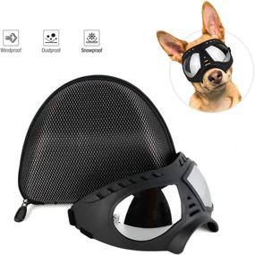 img 2 attached to 🐶 UV Protection Dog Sunglasses - TOTTPED Pet Aviator Shooting Dog Goggles - Windproof Dog Glasses for Travel, Ski, and Outdoor Activities - Large Variety Available