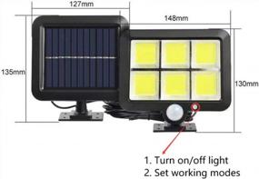 img 2 attached to Waterproof Solar Motion Sensor Light With Remote Control: 120 COB LED, Separate Panel, 3 Lighting Modes, 16.4Ft Cable - Ideal For Yard, Garage, Garden, Porch, And Driveway Security