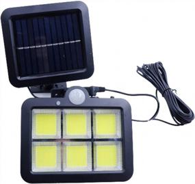 img 3 attached to Waterproof Solar Motion Sensor Light With Remote Control: 120 COB LED, Separate Panel, 3 Lighting Modes, 16.4Ft Cable - Ideal For Yard, Garage, Garden, Porch, And Driveway Security