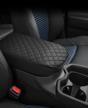 upgrade your rav4 console with custom soft leather armrest cover | easy to install | durable cushion pad | issyauto compatible with 2019-2022 models logo
