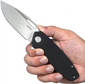 img 1 attached to KUBEY Tityus KU322A Складной карманный нож с 3,39-дюймовым лезвием G10 с ручкой Drop Point для повседневного ношения на открытом воздухе