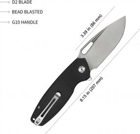 img 3 attached to KUBEY Tityus KU322A Складной карманный нож с 3,39-дюймовым лезвием G10 с ручкой Drop Point для повседневного ношения на открытом воздухе