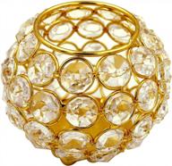 elegant golden crystal votive candle holder for table decorations, wedding centerpieces & christmas parties logo
