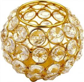 img 4 attached to Elegant Golden Crystal Votive Candle Holder For Table Decorations, Wedding Centerpieces & Christmas Parties