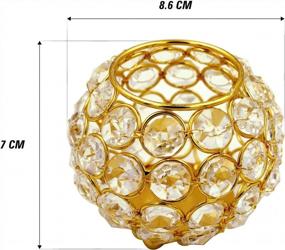 img 3 attached to Elegant Golden Crystal Votive Candle Holder For Table Decorations, Wedding Centerpieces & Christmas Parties