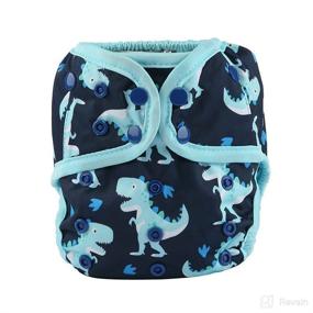 img 4 attached to 🦖 Hibaby Baby Dinosaur Cloth Diaper Cover Snap with Double Gusset - One Size, One-Fit-All Design