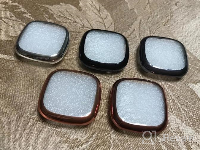 img 1 attached to 3-Pack QIBOX Soft TPU Case For Fitbit Sense 2/Versa 4 - Full Coverage Protective Bumper review by Ashley Karch