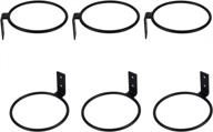 set of 6 tqvai 4-inch wall-mounted flower pot holder rings - metal planter hooks in black wall brackets for easy display and organization логотип
