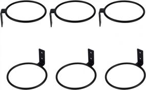 img 4 attached to Set Of 6 TQVAI 4-Inch Wall-Mounted Flower Pot Holder Rings - Metal Planter Hooks In Black Wall Brackets For Easy Display And Organization