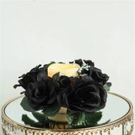 black artificial silk rose floral candle rings 4 pack - perfect for party, event & wedding centerpieces logo