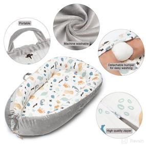 img 3 attached to Koko Bambi - Organic Cotton Baby Lounger for Newborn, Breathable & Lightweight, Detachable Toy Arch, Co-sleeping Bed, Portable Travel Sleeper, Ideal Gift