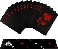 waterproof pvc poker deck with unique floral back design: joyoldelf playing cards for games, parties, and magic logo