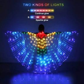 img 2 attached to IMucci Multicolor LED Belly Dance Isis Wings With Telescopic Sticks And Flexible Rods For Adults And Children, Perfect For Angel Dance And Glow Performances