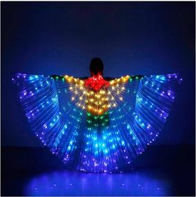 img 4 attached to IMucci Multicolor LED Belly Dance Isis Wings With Telescopic Sticks And Flexible Rods For Adults And Children, Perfect For Angel Dance And Glow Performances