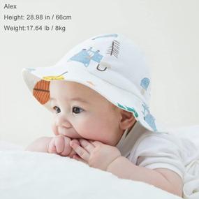 img 3 attached to Шляпа-ведро Pureborn Baby Toddler: дышащая защита от солнца для мальчиков и девочек с ремешком на подбородке